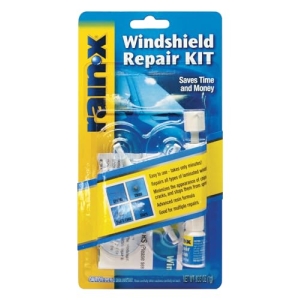 Rain-X 600001 Windshield Repair Kit - Quick And Easy Durable Resin Based Kit for Chips and Cracks, Good For Round Damage Below 1" In Diameter And Cracks Smaller Than 12" In Length, BLUE,YELLOW