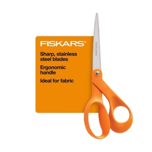 Fiskars Original Orange-Handled Scissors - Ergonomically Contoured - 8" Stainless Steel - Paper and Fabric Scissors for Office, Arts, and Crafts - Orange