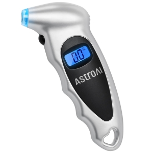 AstroAI Tire Pressure Gauge Digital 0-150PSI (Accurate in 0.1 Increments), 4 units for Car Truck Bicycle with Backlight LCD and Presta Valve Adaptor, Sliver